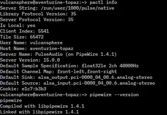 Скриншот программы PipeWire