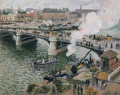 Камиль Писсаро, Мост Буальдьё в Руане в дождливый день, 1896