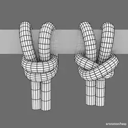 Модифицированная глухая петля:60, Другой вариант глухой петли:83, Piwich, bull hitch, cow hitch variant, reinforced cow hitch.Более сильная и безопасная версия У. глухая петля. Понтом из Франции, который впервые обнаружил его в Квебеке назвал его «узел Пивича».