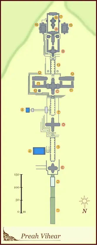 План храмового комплекса Прэахвихеа