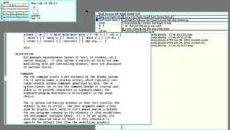 Скриншот операционной системы Plan 9, демонстрирующий оконную систему Rio