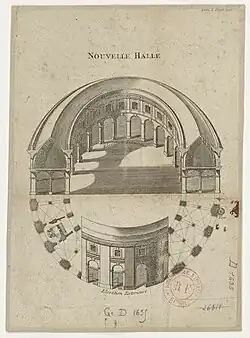 Изометрия круглого двора отеля Суассон (Зерновой биржи)