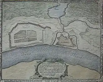 План Динабурга в 1655 году