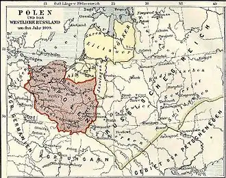 Земля ятвягов (Jazwingen) к западу от Гродно на немецкой исторической карте