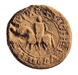 Печать Понсе V д’Ампурьяс, графа Ампурьяса и виконта де Баса