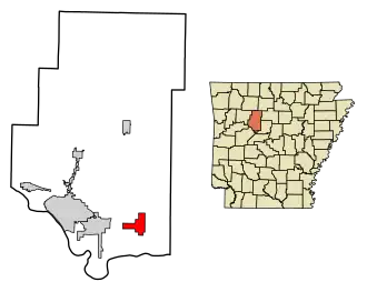 Расположение Аткинса в округе Поп, штат Арканзас.