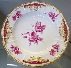 «Немецкие цветы». Роспись тарелки. 1770—1775