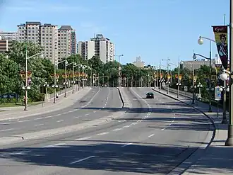 Мост Портидж (Оттава), вид из Гатино на Оттаву.