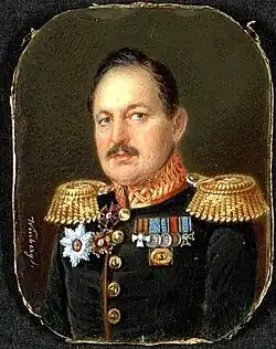 Портрет Аполлона Ильича Бибикова. Около 1847.
Иконографическое определение В. М. Файбисовича.