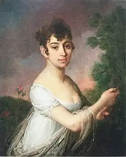 Портрет Екатерины Сердобиной (?) работы Владимира Боровиковского, 1800-е гг.