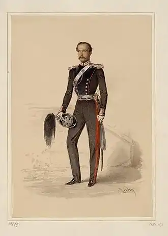 "Портрет обер-офицера. Евгений Тимофеевич Крылов" кисти М. Зичи, 1852 г.