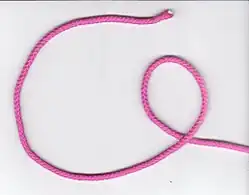 1. Сделать колы́шку на ходовом конце троса.