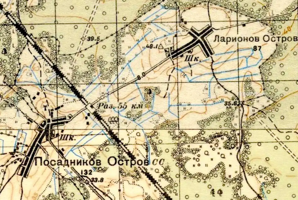 План села Посадников Остров. 1937 год