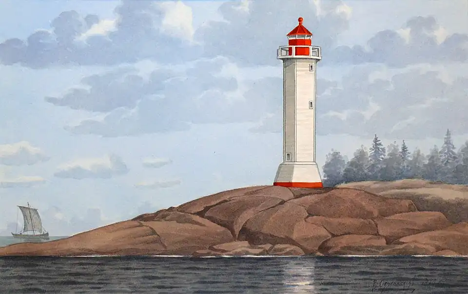 «Маяк Поворотный на о. Вихревой»Картина В.&nbsp;И. Овчинникова