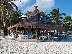 Палапа над пляжным баром
