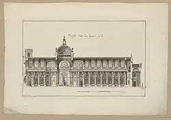 Проект церкви Мадлен в Париже. Разрез. 1757
