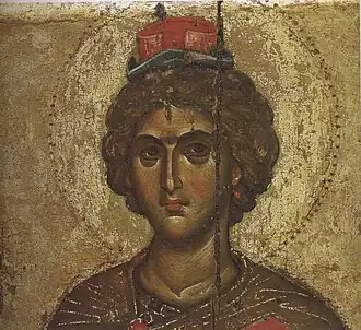 Фрагмент византийской иконы XIV века (1310-1320 гг.), что хранится на Афоне (монастырь Ватопед)