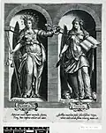 Провидение и Юстиция. По рисунку М. де Воса. Ок. 1580. Офорт