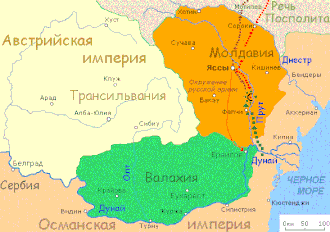 Карта главной кампании войны — Прутского похода