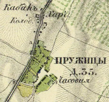 План деревни Пружицы. 1860 год