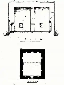 Разрез и план мечети
