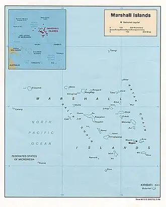 Цепь Ратак на карте Маршалловых островов