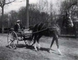 Администратор Петерсен в своей кабинке во время инспекционной поездки