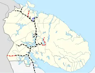Действующие участки Разобранные участки Проектируемые участки