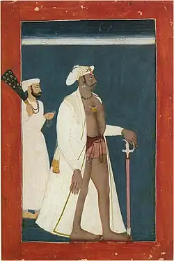 Раджа Сидх Сен из Манди — Неформальный портрет. Мастерская Манди, возможно, Хинну, ок. 1700