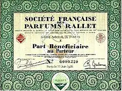 Rallet stock certificate