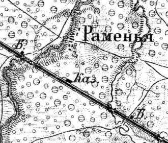 Земли современного посёлка Куколь на карте 1915 года