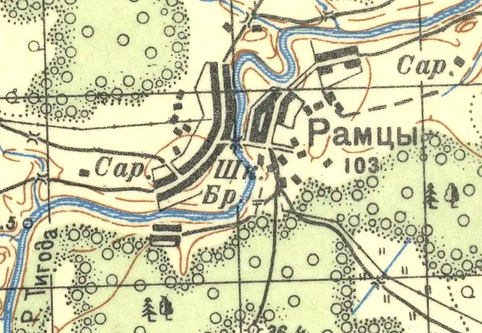 План деревни Рамцы. 1937 год