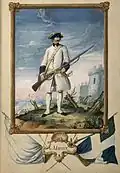 Солдат Полка марин (régiment de La Marine) во время Семилетней войны, 1757&nbsp;год.