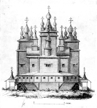 А. Т. Жуковский. Чертёж западного фасада Воскресенского собора Колы (Мурманская обл.)