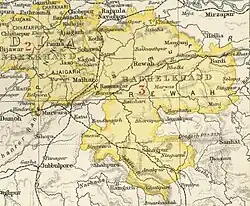 Карта княжества Рева в Imperial Gazetteer of India