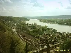 Вид на город и Рейн с одного из холмов