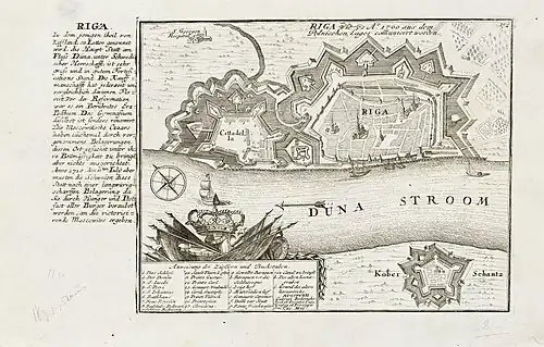Укрепления Риги на плане 1700 года