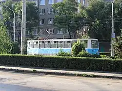 Трамвай КТМ-5 на площади 5-го Донского корпуса, 2006 год