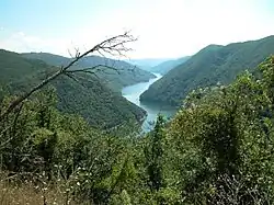 Горная долина реки Месты в Родопах.