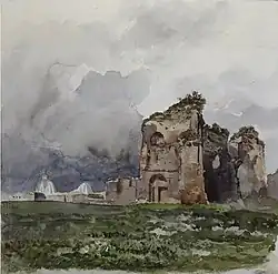 Римские руины в Термах Траяна. 1878. Бумага, акварель. Галерея восемнадцатого века, Рим