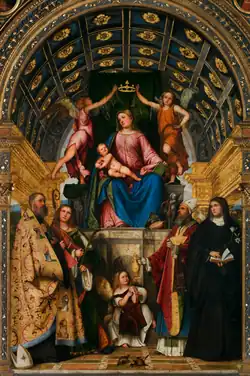 Алтарный образ базилики Святой Иустины. Деталь. 1514. Музей Эремитани, Падуя