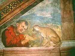 Шут, играющий с обезьянкой. Замок Буонконсильо, Тренто