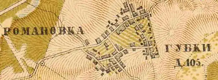 План деревни Губки (Романовка). 1885 год