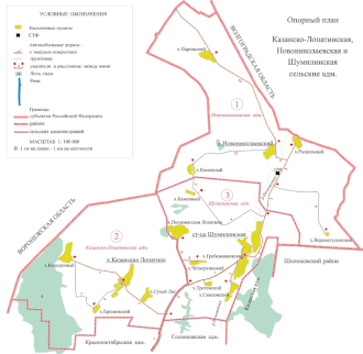 Казансколопатинское сельское поселение на карте