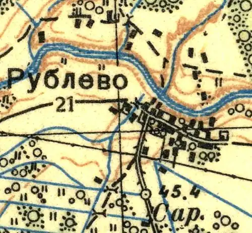 План деревни Рублёво. 1939 год