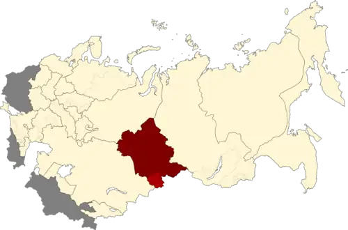 Западно-Сибирский край на карте РСФСР (11.08.1930)