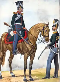 Драгуны Московского и Каргопольского драгунских полков, 1827&nbsp;г.