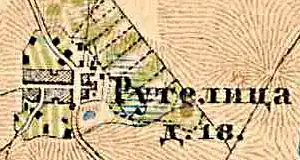 План деревни Рутелицы. 1885 год