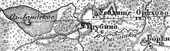 Деревня Рыбежка на карте 1913 года