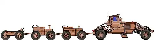 SANDF Meerkat with mine detonation trailers